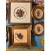 Image 3 : Antique collection of embroidered small framed pictures all in beautiful wood frames .