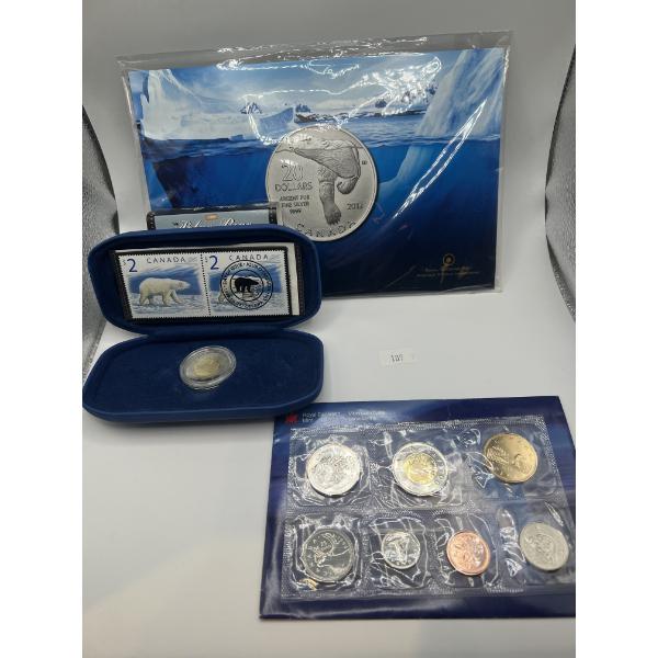 RCM Polar Bear Coin Sets With Fine Silver $20