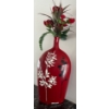 Image 2 : Vintage Ceramic Sculpture Handicraft Vase 23"tall w/Faux Flowers