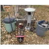 Image 1 : Troy-Bilt Garden Tiller, Garden Fork, Garbage Cans, & Bug Light/Zapper