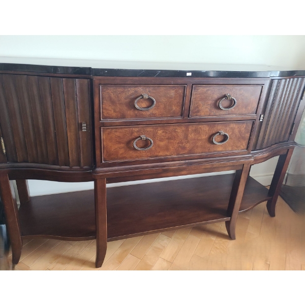Universal Furniture Marble Top Buffet 69 W, 20 D, 42 T 