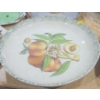 Image 4 : Assortment of Plates- Largest: Peaches 14" Diameter- Tiered Plate Not Complete/ Parts Only, Utensils