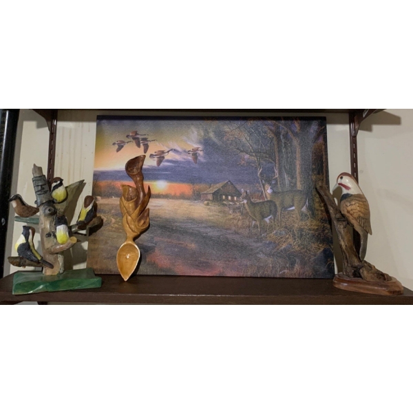 Hand Carved Bird Collection w/ Nature Print 22L