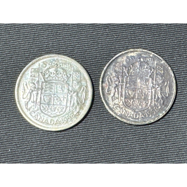1958 Canadian Silver Half Dollars