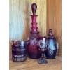 Image 1 : Antique Bohemian Ruby Art Glass Collection - Czech Style 11T