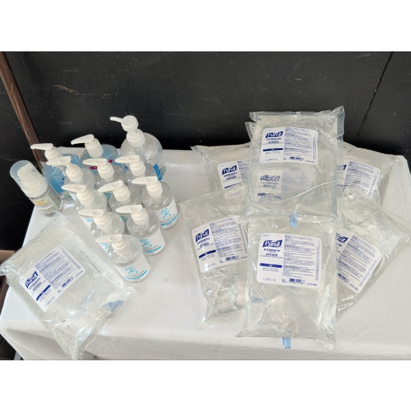 NEW Commercial Hand Sanitizer Supply - Purel Pouchs Cleace Bottles w/ Pump & More 