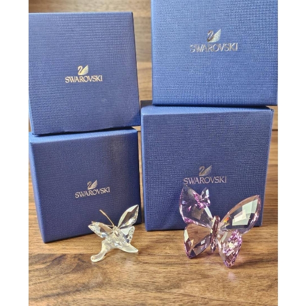 Swarovski Crystal Butterfly Figurines With Original Boxes