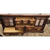 Image 11 : Vintage Dark Wood Bedroom Dresser Set with Intricate Carvings and Brass Hardware ( See Description)