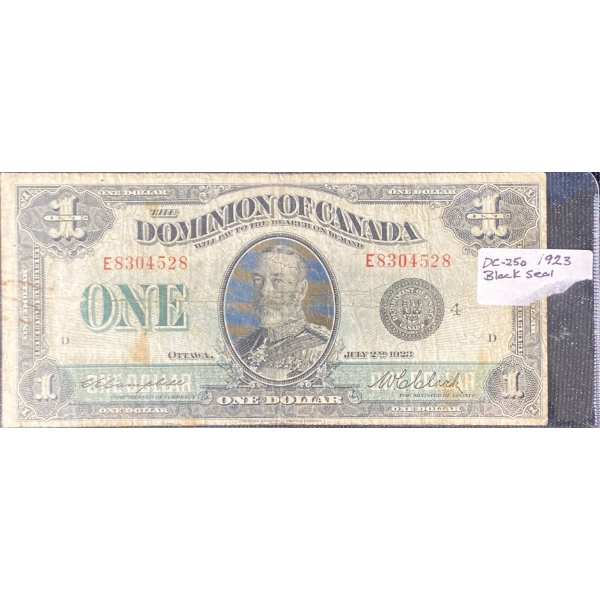 1923 Dominion of Canada One Dollar Bill