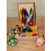 Image 6 : Antique Seasonal Accessories - Stained Glass Mistletoe Cherubs Balls & More