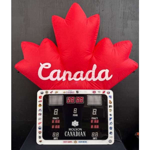 Game Time !! Fantasy NHL Scoreboard & Inflatable Motorized Maple Leaf