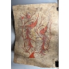 Image 1 : Original Singing Birds Design on Old Paper