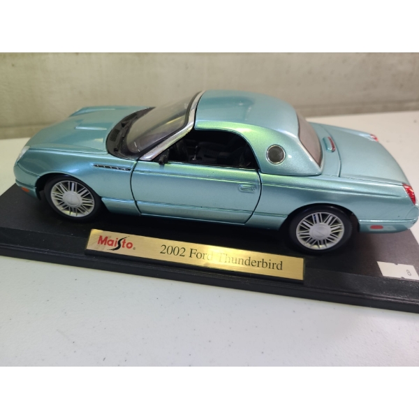 2002 Ford Thunderbird 1:18 Scale Model Mounted on Base 12 W, 5.5 D, 3.5 T (Measurement w/ Base Incl)