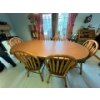 Image 1 : Beautiful farm style kitchen table with eight chairs custom-made top with melamine prevent scratches