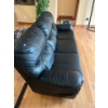Image 1 : Soft Black Leather Reclining Couch In Great Condition 77"Long Depth 32" H 37" 