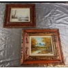 Image 1 : Wooden Ornate Carved Framed Original Signed Paintings x2 -(Measurements in Pics)