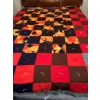 Image 1 : Vintage Double Handmade Patchwork Quilt With Autumn-Themed and Playful Reverse Side