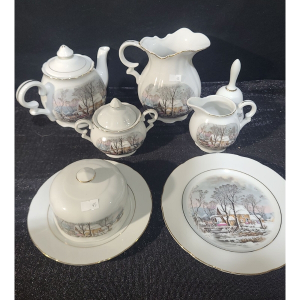 Vintage Avon Tableware Including: Teapot, Pitcher, Plate- Awarded to Representatives (1977)