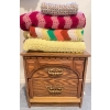 Image 1 : Vintage Bedside Table w/ Homemade Afgan Collection 21x17x21
