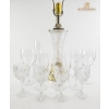 Image 1 : Vintage Cut Crystal Set Includes A Table Lamp And Various Wine Glasses