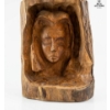 Image 4 : Hand-Carved Wood Sculpture Of A Face Featured In A Log 13''INCHES H, 11''INCHES W.