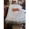 Image 2 : Cherry Finish Dining Table 84 W, 42 D, 30 T and 6 Side 21 W, 19 D, 41 T 2 Arm 25 W Chairs 