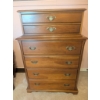 Image 2 : Hall Strathroy Solid Oak Tallboy Chest of Drawers with Brass Hardware