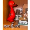 Image 2 : Vintage CORTENDORF GEOBEL Ceramic Duck Figure 7T w/ Assorted Shelf Decor