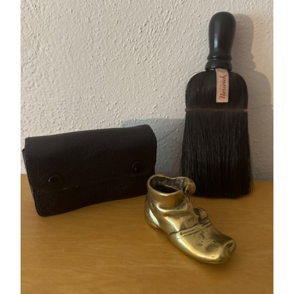 Vintage Brass Boot 3T Beverqge  Bottle Decantor Qnd Binoculers 