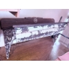 Image 2 : Wall-Mounted Shelf with Ornate Cast Iron Brackets and Wood Back Panel