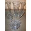 Image 1 : Art Glassware w/ Fern Etchings Ruffled Rims & Footed Bases - Gorgeous!