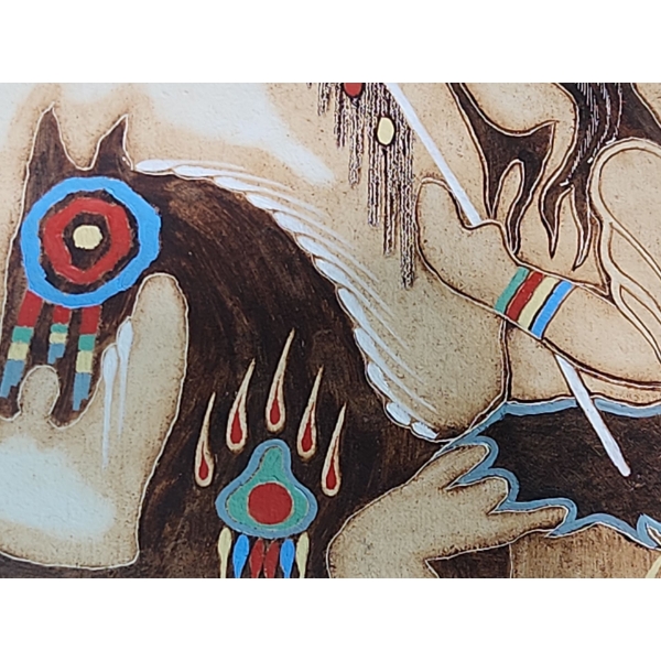 Local Edmonton Artist, Henry Letendre, Original Oil Painting " Warrior Horse" , Signed. 16'W x 20'H