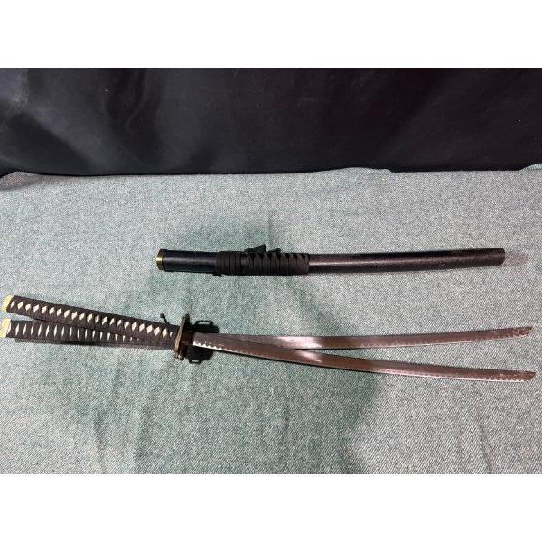Large 44" Double Blade Rope Grip Handle Katana Sword