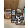 Image 1 : large collection of records, DVDs VHS a tracks from all errors, genres lots of cool old school movie