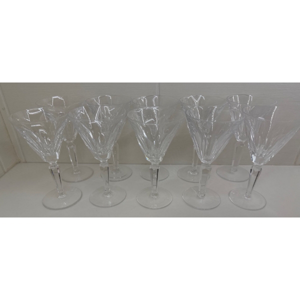 Waterford Crystal Sheila Pattern Claret Wine Glasses(10) - 6.5 Inches Tall