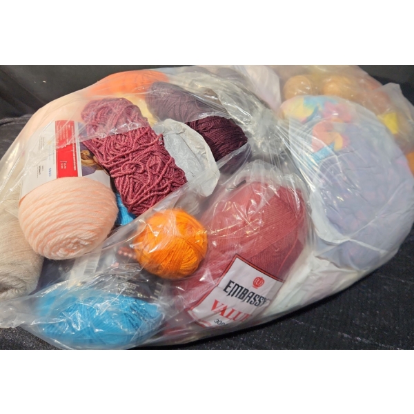 Large Bag Filled With A Colorful Assortment of Vintage Yarns #5
