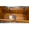 Image 3 : Oak Spindle Bench w/ Hinged Storage Compartment & Floral Upholstered Seat