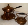 Image 2 : Vintage Copper Chafing Dish w/copper Tea pot on Tray  12"tall