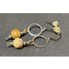 Image 7 : 10k Gold Necklace with Matching Dangle Earrings and Stone Beads