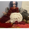 Image 1 : Large White Fluffy Kate Spade Blanket, Scarves,  Umbrella, & Assortment Of Various Yarn From Micheal