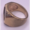 Image 2 : One Gent's Platinum Coin & Diamond Ring 10K YG; Ring Weighs 15.9g 