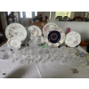 Image 1 : Large Lot of Crystal Goblets and Decanter, Anniversary Plates.