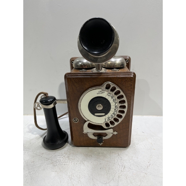 Antique Automatic Electric Wall Mount Rotary Telephone
