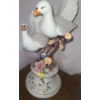 Image 2 : Capodimonte Ceramic Birds on Branch w/ Flowers 8.5 W, 17.5 T and Metal Bird w/ Flowers 11 T 