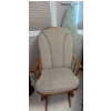 Image 1 : Vintage Upholstered & Wooden Rocking Chair w/Ironing Board  26"x28"x54"tall