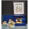 Pendelfin Stone Craft Collectibles 4 Different + 10"x12" Framed 3D Pendelfin Scene