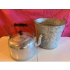 Image 1 : Vintage Galvanized Pail and Teapot