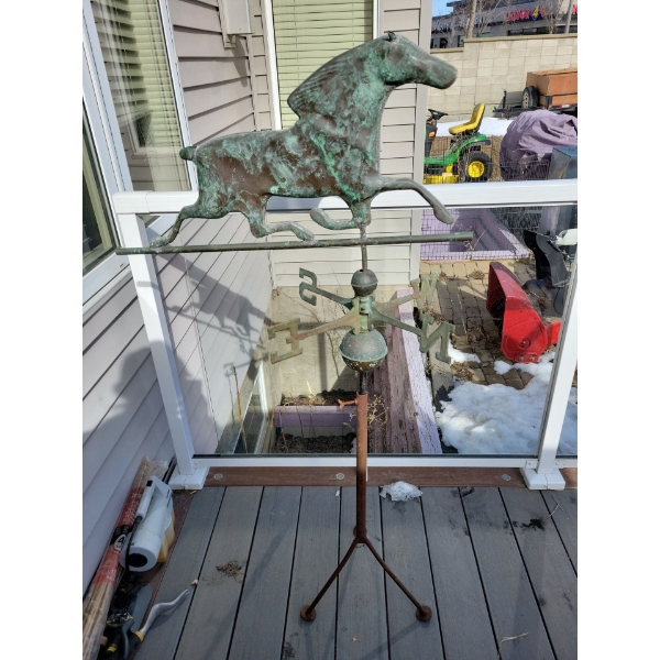 Copper Craft - Decorative Outdoor Stallion Indicating Direction of The Wind Flow 