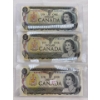 Image 1 : 3 Canadian 1973 $1.00 Bills Prefix *FN *IV BAX
