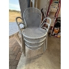 Image 3 : Metal round patio table & 4 chairs with one plastic table